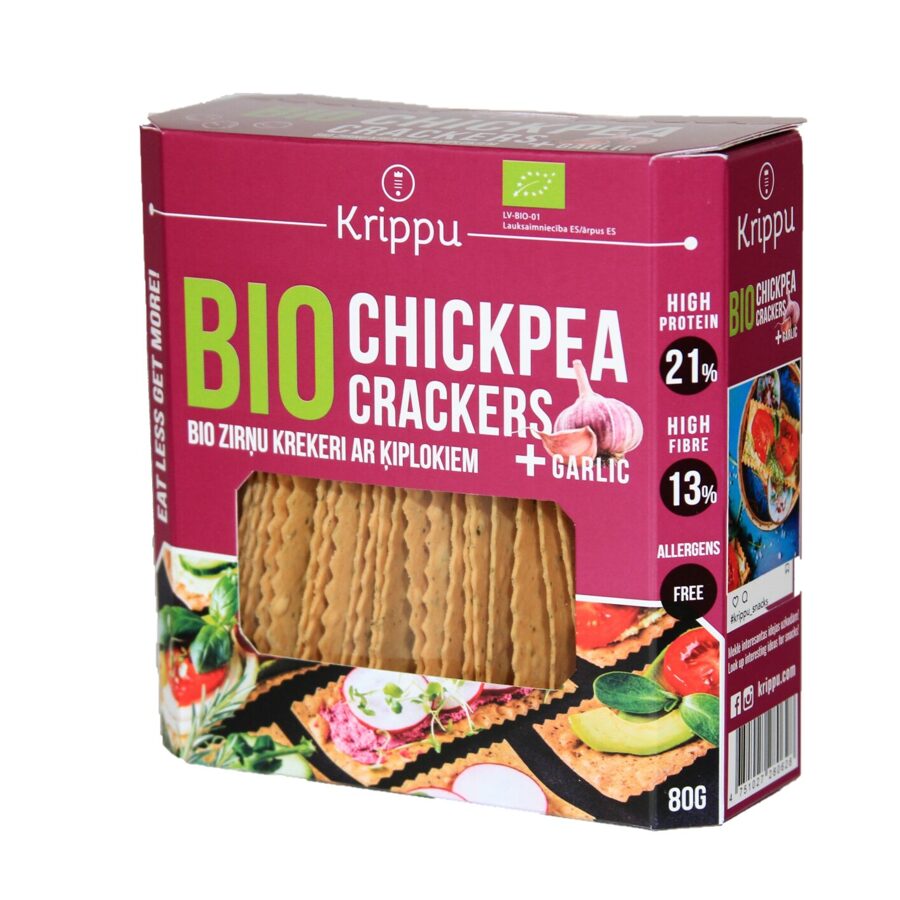 BIO Chickpea crackers with garlic, 7x80g