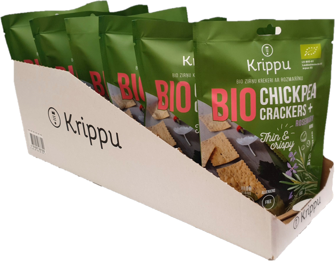 BIO Chickpea crackers with rosemary, 6x50g